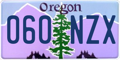 OR license plate 060NZX