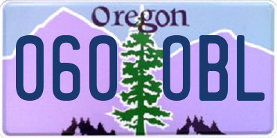OR license plate 060OBL