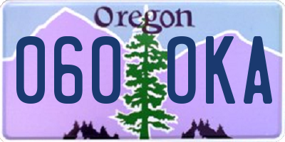 OR license plate 060OKA
