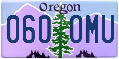 OR license plate 060OMU