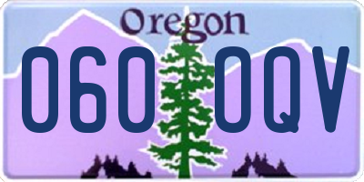 OR license plate 060OQV