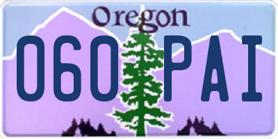 OR license plate 060PAI