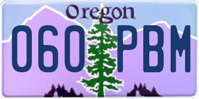 OR license plate 060PBM