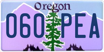 OR license plate 060PEA