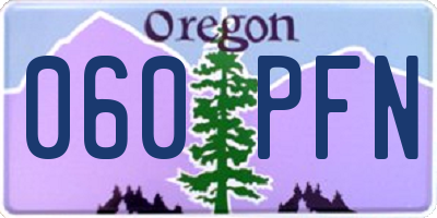 OR license plate 060PFN