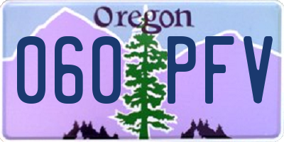 OR license plate 060PFV