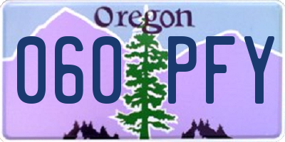 OR license plate 060PFY