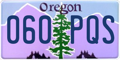 OR license plate 060PQS