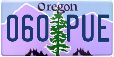 OR license plate 060PUE