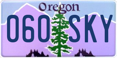OR license plate 060SKY