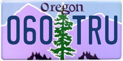 OR license plate 060TRU