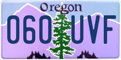 OR license plate 060UVF