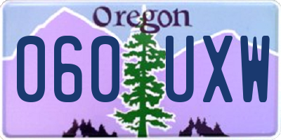 OR license plate 060UXW