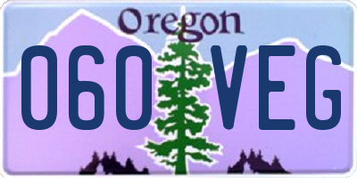 OR license plate 060VEG
