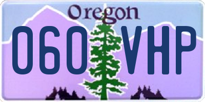 OR license plate 060VHP