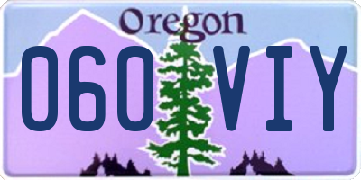 OR license plate 060VIY