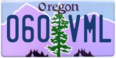 OR license plate 060VML