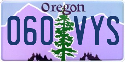 OR license plate 060VYS
