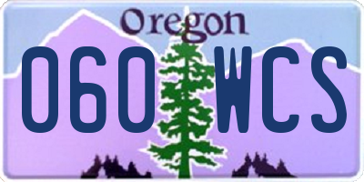 OR license plate 060WCS