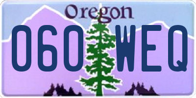 OR license plate 060WEQ