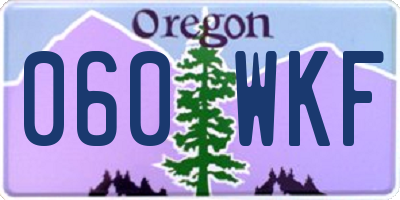 OR license plate 060WKF