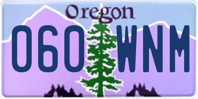 OR license plate 060WNM