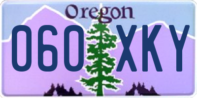 OR license plate 060XKY