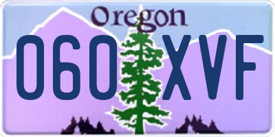 OR license plate 060XVF