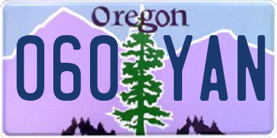 OR license plate 060YAN