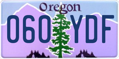 OR license plate 060YDF