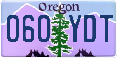 OR license plate 060YDT