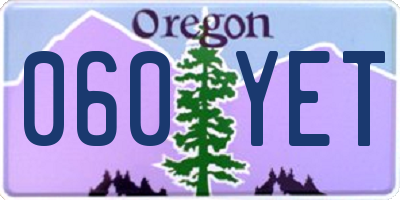 OR license plate 060YET