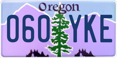 OR license plate 060YKE