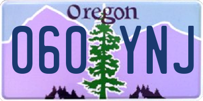 OR license plate 060YNJ