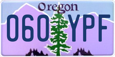 OR license plate 060YPF