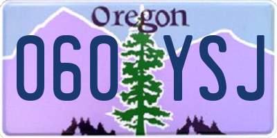 OR license plate 060YSJ