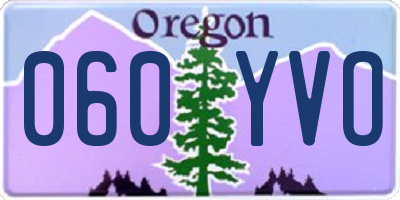OR license plate 060YVO