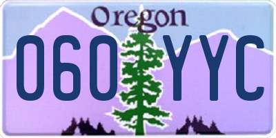 OR license plate 060YYC