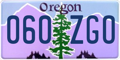 OR license plate 060ZGO