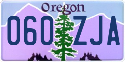 OR license plate 060ZJA
