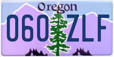 OR license plate 060ZLF