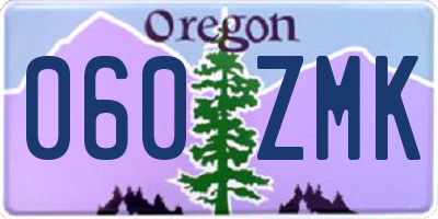OR license plate 060ZMK