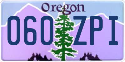 OR license plate 060ZPI