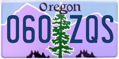 OR license plate 060ZQS