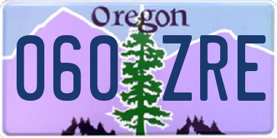 OR license plate 060ZRE
