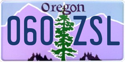 OR license plate 060ZSL