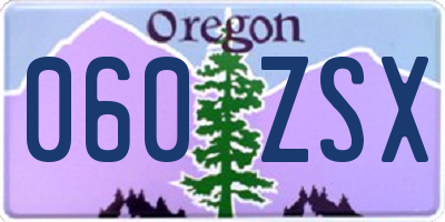 OR license plate 060ZSX