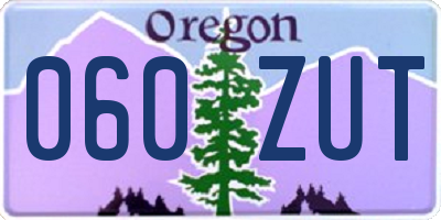 OR license plate 060ZUT