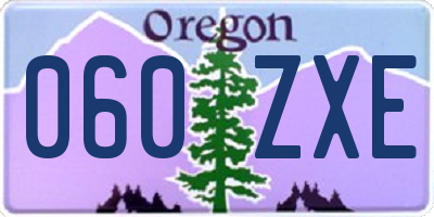OR license plate 060ZXE
