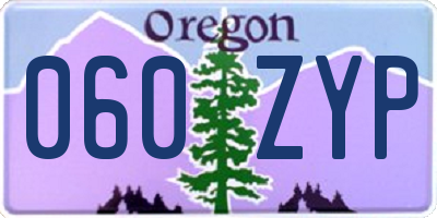 OR license plate 060ZYP